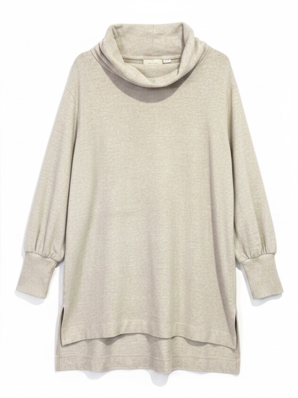Anthropologie Maeve Oatmeal Cowl Neck Long Sleeve Tunic Sweater Size Medium - Picture 2 of 11